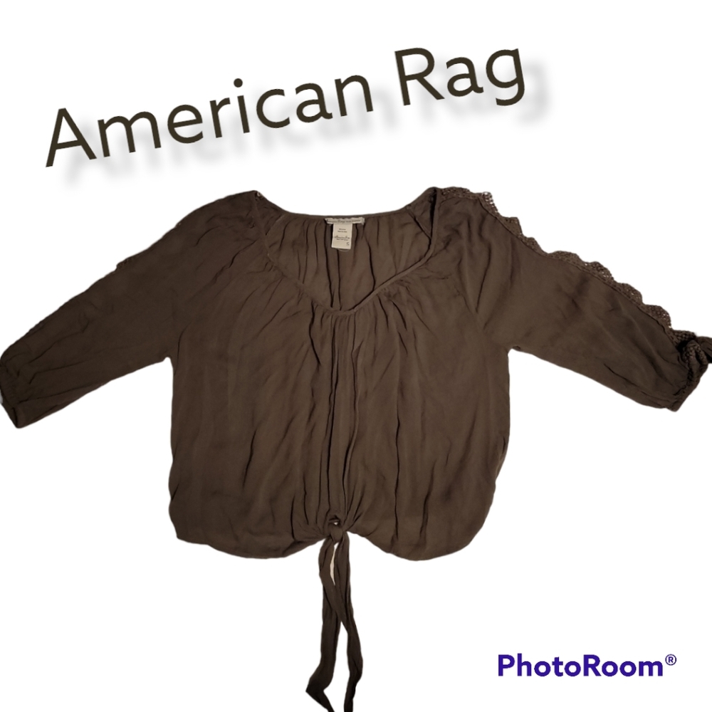 American Rag Army Green blouse - Picture 2 of 6